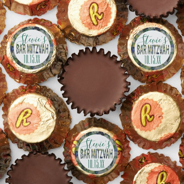 BM Bar Mitzvah Blues Silvers Label Reese's Peanut Butter Cups (Assorted)
