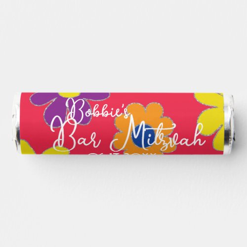 BM Bar Mitzvah Candy Roll of Mints Flowery