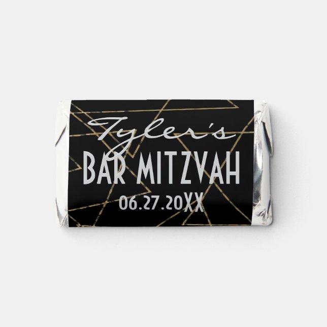 BM BAR MITZVAH Gold Stars Hershey's Miniatures (Front)