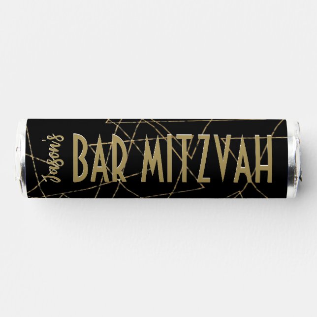 BM Bar Mitzvah Gold Stars Label Breath Savers® Mints (Front)