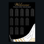 BM Bar N Bat Mitzvah Gold Tallit Seating Chart<br><div class="desc">Bar Mitzvah or Bat Mitzvah, Gold and Black Tallit Design, Personalized Seating Chart. Create a customized seating chart for your Bar or Bat Mitzvah reception. All design elements can be edited and transferred to other Zazzle products. Background color can be changed out. Create your seating chart by table numbers, guests'...</div>