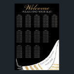 BM Bar N Bat Mitzvah Gold Tallit Seating Chart<br><div class="desc">Bar Mitzvah or Bat Mitzvah, Gold and Black Tallit Design, Personalized Seating Chart. Create a customized seating chart for your Bar or Bat Mitzvah reception. All design elements can be edited and transferred to other Zazzle products. Background color can be changed out. Create your seating chart by table numbers, guests'...</div>