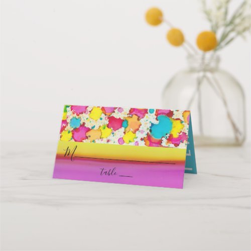 BM Bar or Bat Mitzvah A Splash of Color Place Card