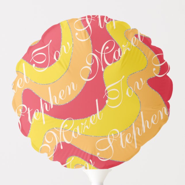 BM Bar or Bat Mitzvah Balloon Silvery Waves (Front)