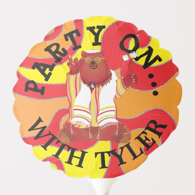BM Bar or Bat Mitzvah Balloon Sitting Bear (Front)