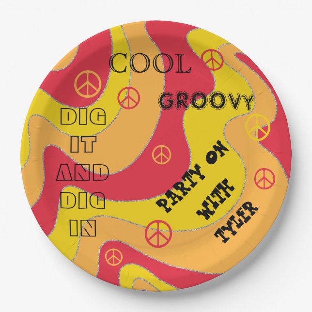 BM Bar or Bat Mitzvah DIG IN Paper Plate (Front)