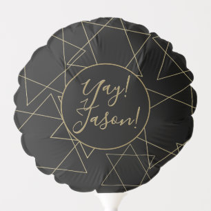 BM Bar or Bat Mitzvah Elegant Gold Stars Balloon