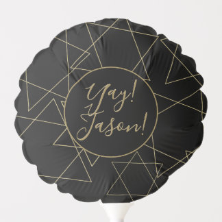 BM Bar or Bat Mitzvah Elegant Gold Stars Balloon
