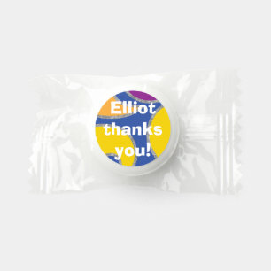 BM Bar or Bat Mitzvah Glittery Swirls Label Life Saver® Mints