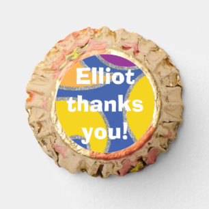 BM Bar or Bat Mitzvah Glittery Swirls Label Reese's Peanut Butter Cups