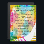 BM Bar or Bat Mitzvah Magnetic Party Invitation<br><div class="desc">Bar Mitzvah or Bat Mitzvah, Magnetic Invitation Use this splash-of-color design with a sweet touch of Tallit, to set the mood for a joyous occasion! This design can be transferred to any Zazzle product! Personalize to your heart's content. All design elements can be edited. Text can be deleted and replaced...</div>
