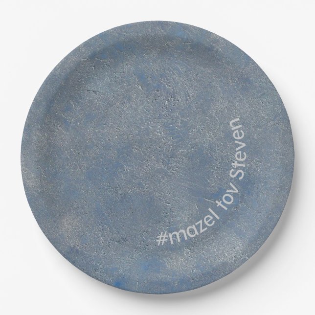 BM Bar or Bat Mitzvah Paper Plate Blues (Front)