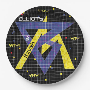 BM Bar or Bat Mitzvah Paper Plate GAME ON