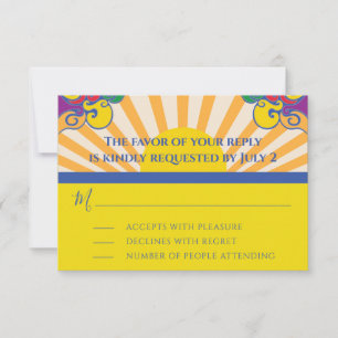 BM Bar or Bat Mitzvah RSVP Silvery Swirls Card