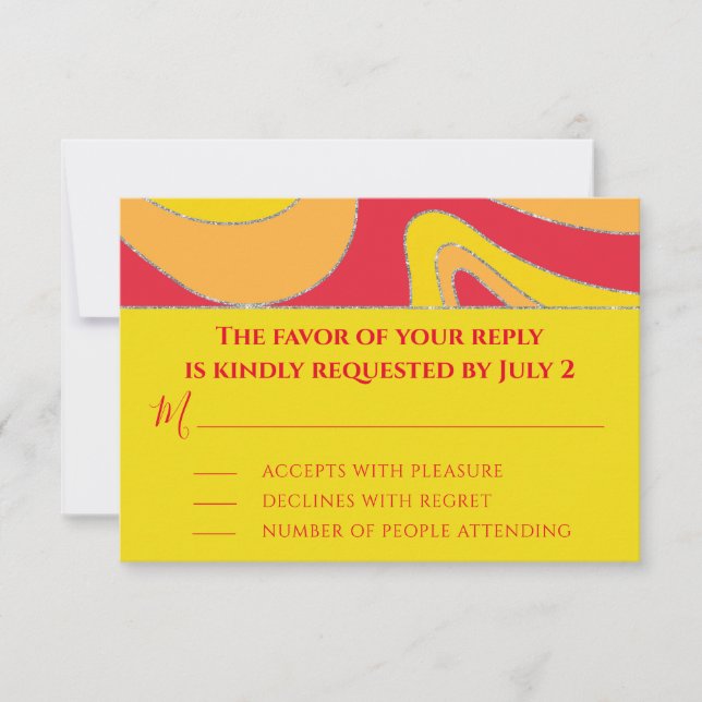 BM Bar or Bat Mitzvah RSVP Silvery Waves (Front)