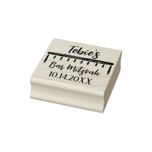 BM Bar or Bat Mitzvah Tassels Rubber Stamp