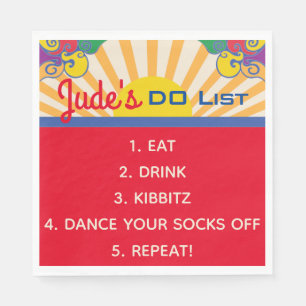 BM Bat Bar Mitzvah Hippie Themed Napkins