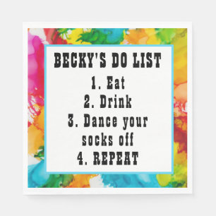 BM Bat Bar Mitzvah Splash of Color Napkins