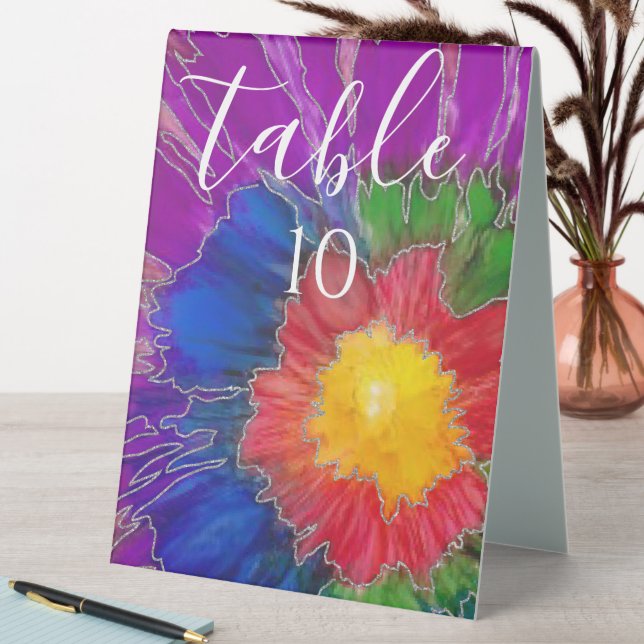 BM Bat Bar Mitzvah Table Tent Sign Colorful Inks (In SItu (Table))