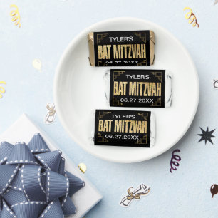 BM BAT MITZVAH Art Deco label Hershey's Miniatures