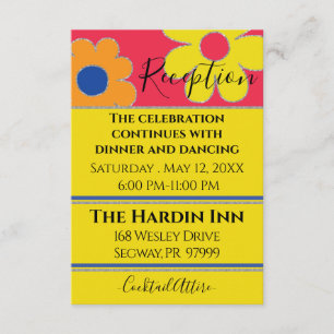 BM Bat Mitzvah Bar Mitzvah Flowery Reception Card