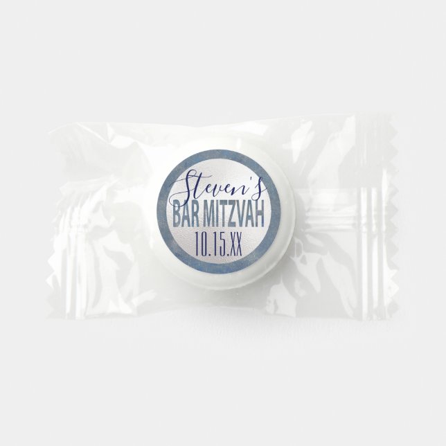 BM Bat Mitzvah Blues Silvers Label Life Saver® Mints (Front)