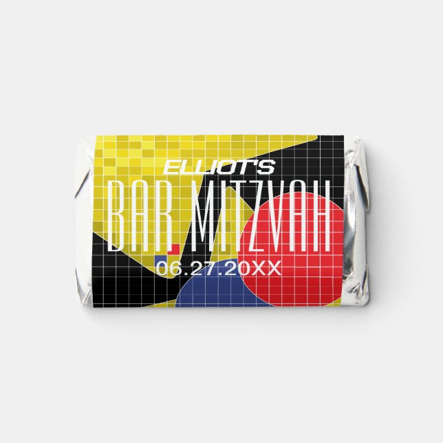 BM BAT MITZVAH Game On favor Mini Chocolate Bar (Front)