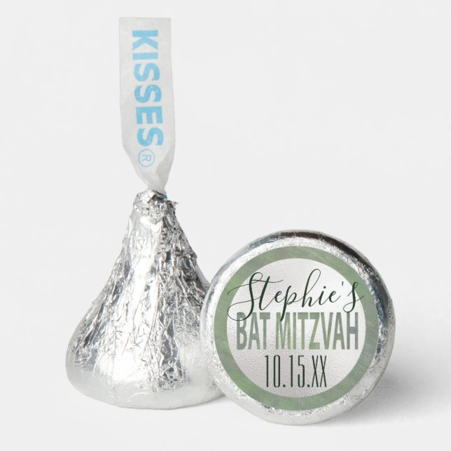 BM Bat Mitzvah Greens Label Hershey®'s Kisses® (Front)