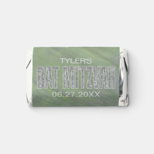 BM BAT MITZVAH Greens Silver Hershey's Miniatures