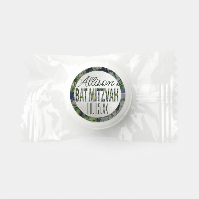 BM Bat Mitzvah Greens Silvers Label Life Saver® Mints (Front)