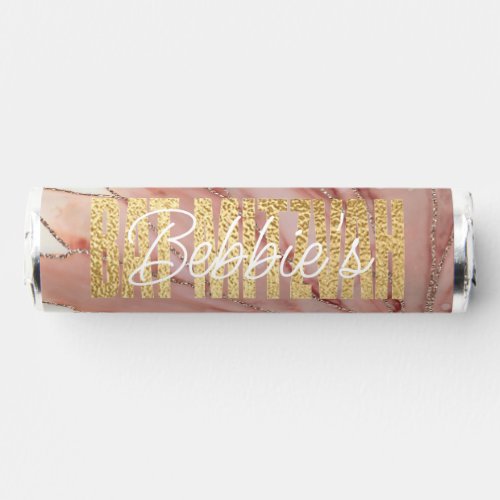 BM Bat Mitzvah Pinkish Flower Label
