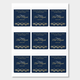 BM Bat Mitzvah Roll of Mints Label Navy Art Deco