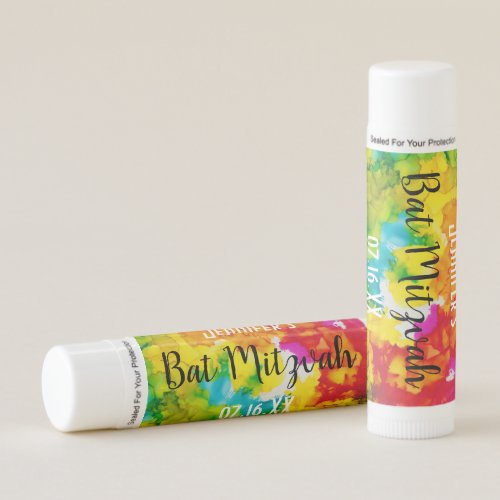 BM Bat or Bar Mitzvah Colorful Party Lip Balm