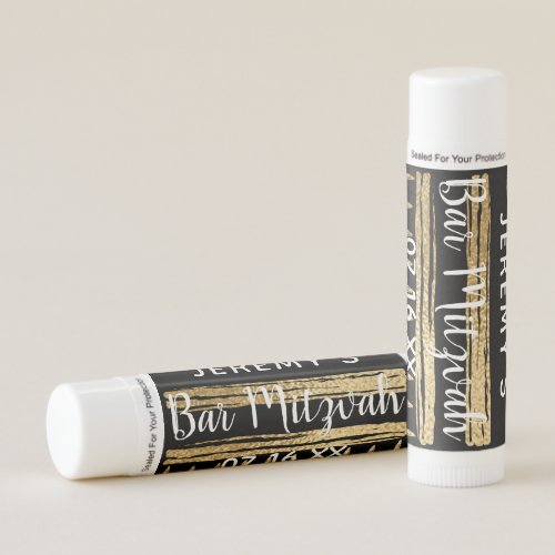 BM Bat or Bar Mitzvah Gold Tallit Party Lip Balm