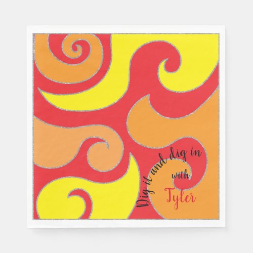 BM Bat or Bar Mitzvah Napkin Swirled