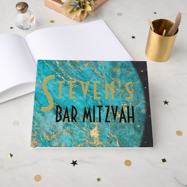 BM Bat or Bar Mitzvah Out of this World Guest Book (Front Open)