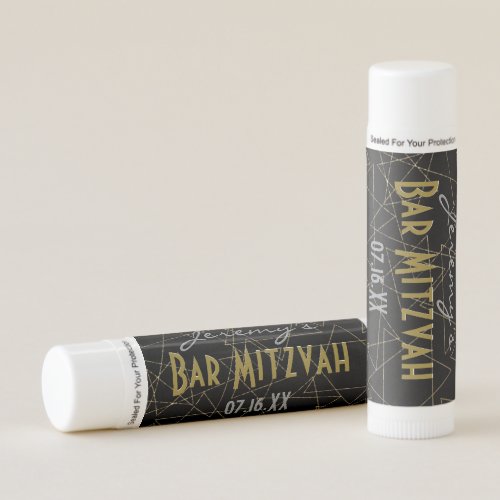 BM Bat or Bar MitzvahGold Stars Party Lip Balm