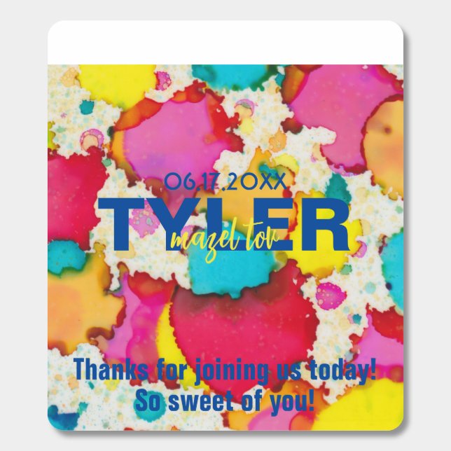 BM Bat or Bat Mitzvah Confetti Labels Breath Savers® Mints (Sticker)