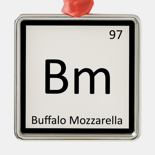 Bm - Buffalo Mozzarella Cheese Chemistry Symbol Metal Ornament (Front)