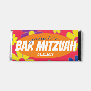 BM Flowery Theme Bar Mitzvah Hershey Bar Label