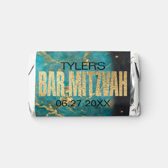 BM Labels Space BAR MITZVAH Hershey's Miniatures (Front)
