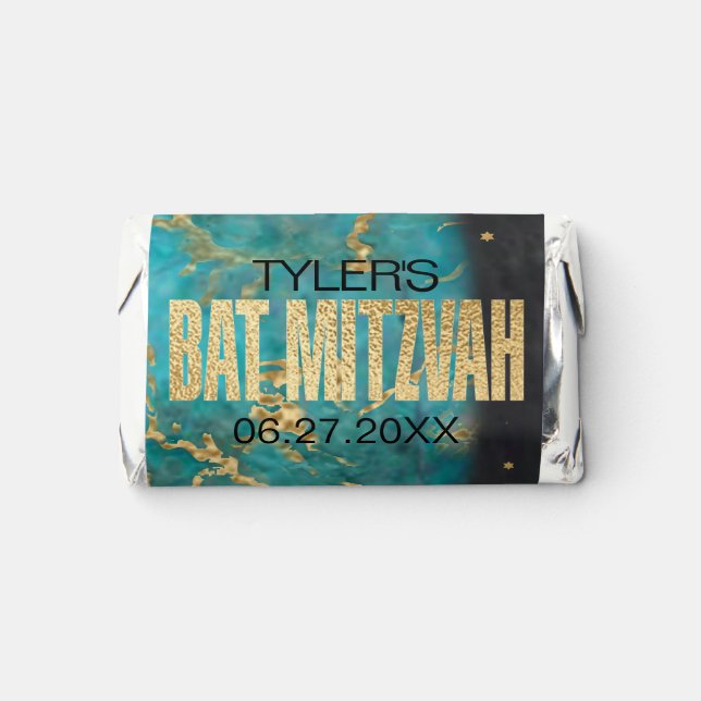 BM Labels Space BAT MITZVAH Hershey Bar Hershey's Miniatures (Front)