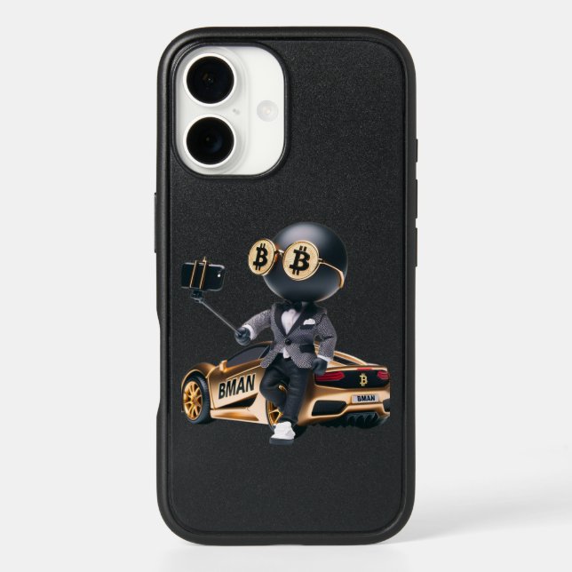  Bman and a Golden Car, Bitcoin, by Natasha Us   Otterbox iPhone Case (Back)