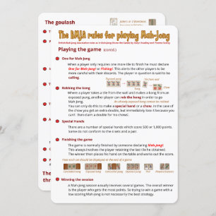 BMJA rules card – Playing the game (2)