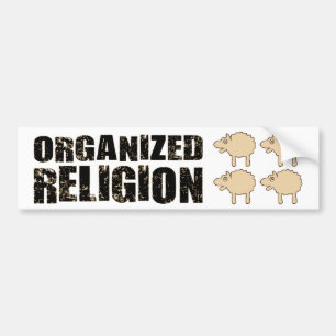 BMP Organized Religion (Sheep) Bumper Sticker