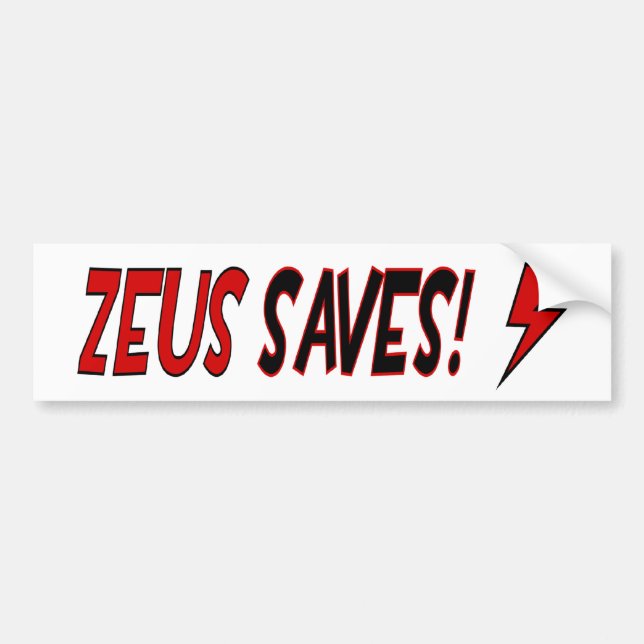 BMP Zeus Saves !!! Bumper Sticker (Front)