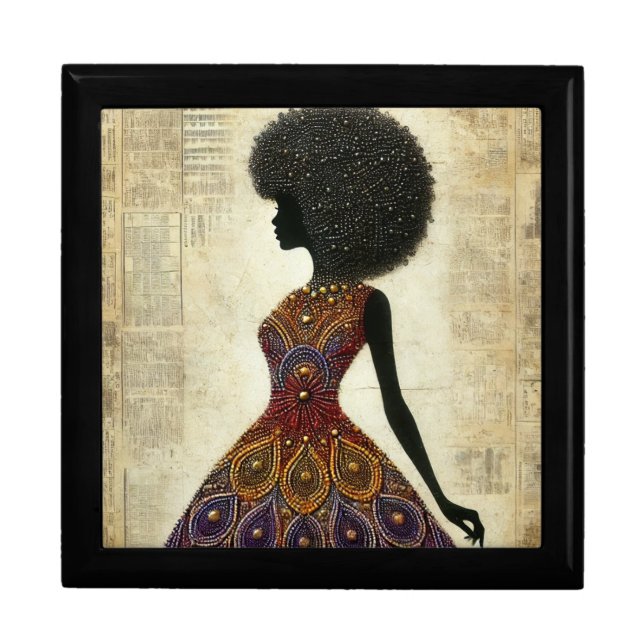 BMSC AfroCentric Wooden Jewelry Keepsake Box  (Front)