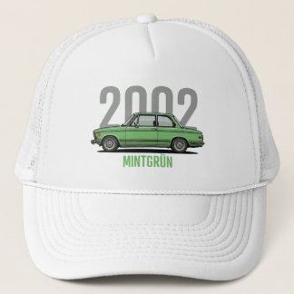 BMW 2002 Mint Green Classic Car T-Shirt Trucker Hat