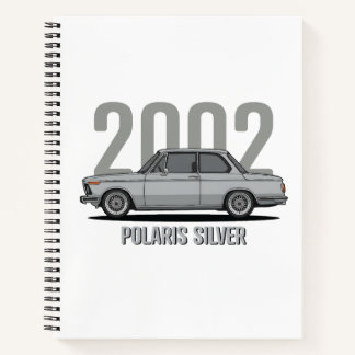 BMW 2002 Polaris Silver Classic Car Notebook