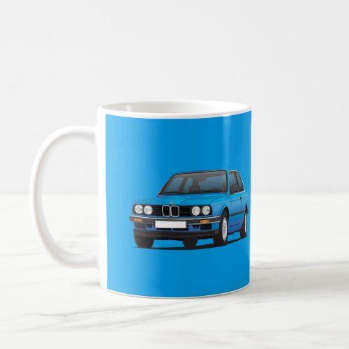 BMW 3 series E30 blue illustration Coffee Mug